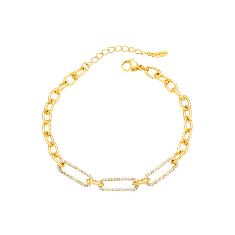 Elegant Kedjearmband i Geometrisk Design – Guldpläterat Smycke