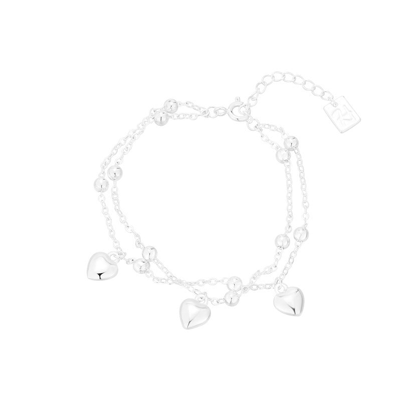 Silverpläterad Persiko Hjärta Armband