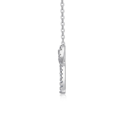 Halsband med Moissanite-silver liknande Sten